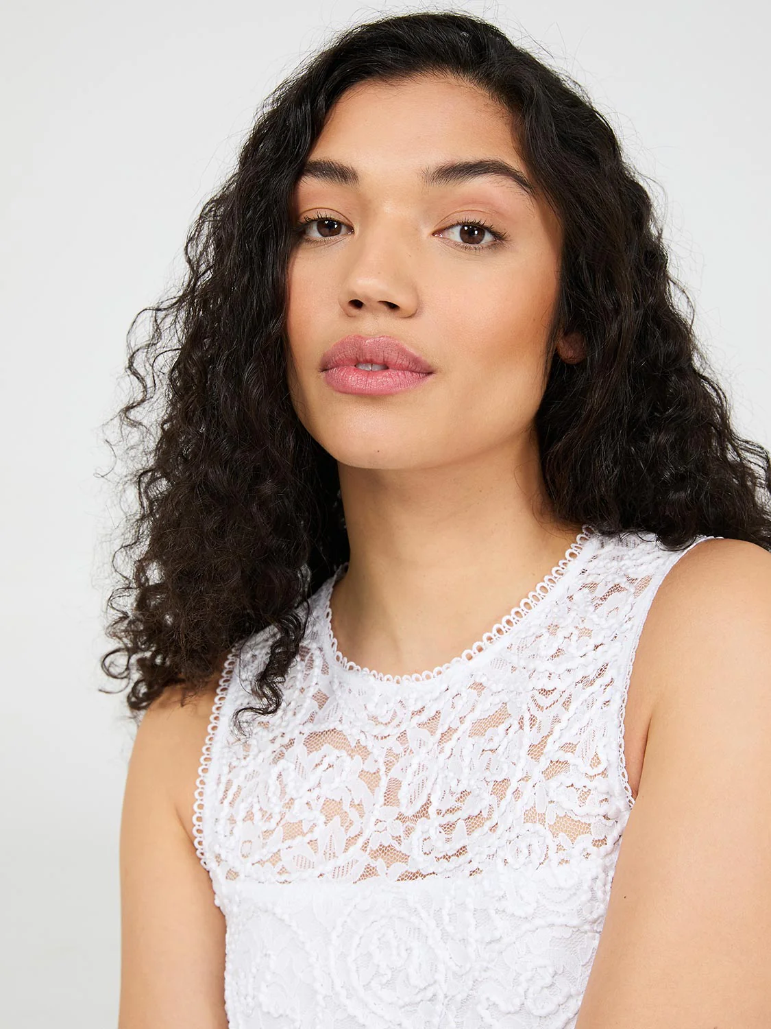 Sleeveless Corded Lace Top