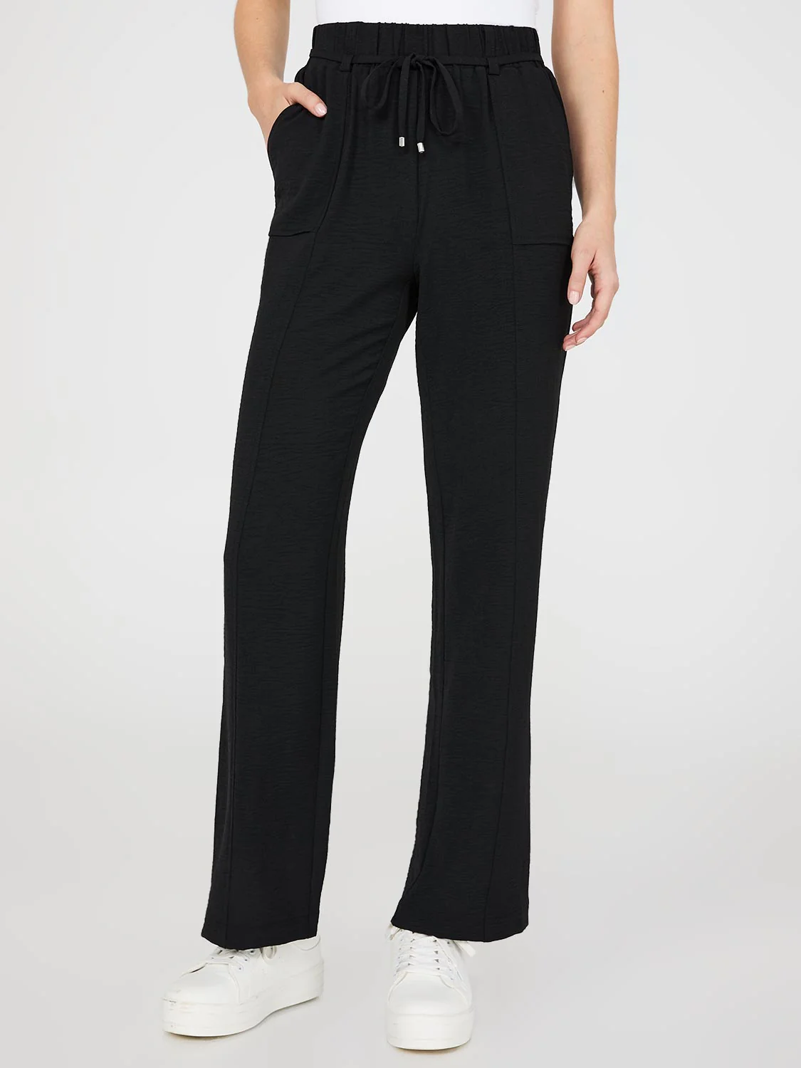 Wide-Leg Long Length Pants With Porkchop Pockets